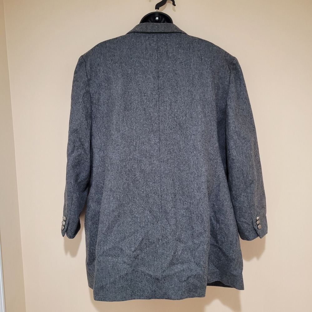 Vintage Stephanie Andrews Womens 22W Gray 100% Wool Blazer Skirt Suit Set plus - Picture 4 of 12
